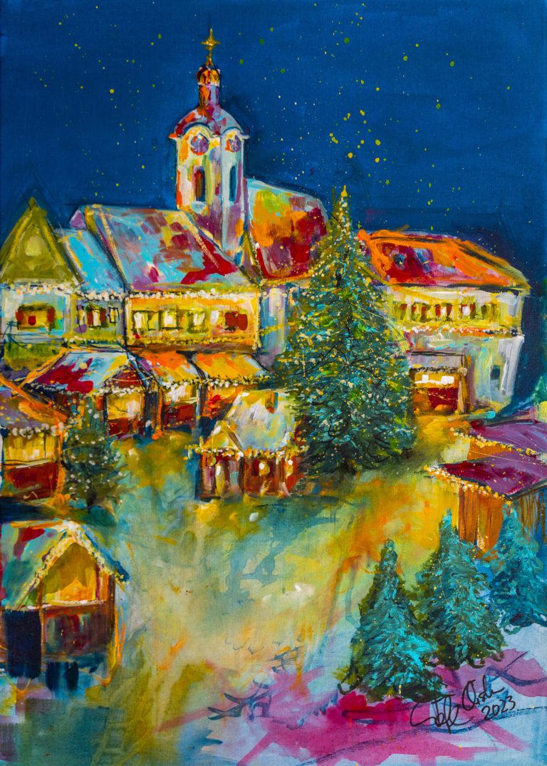 Steinbacher Advent Originalbild Steyrtaler Weihnachtskarte 2023 Lions Club Steyrtal